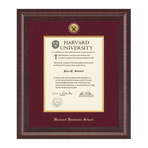 Harvard Presidential Gold Engraved Diploma Frame In Premier With Maroon