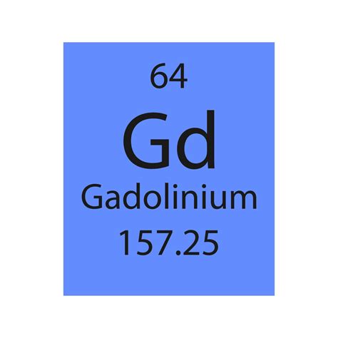 Gadolinium Symbol Chemical Element Of The Periodic Table Vector