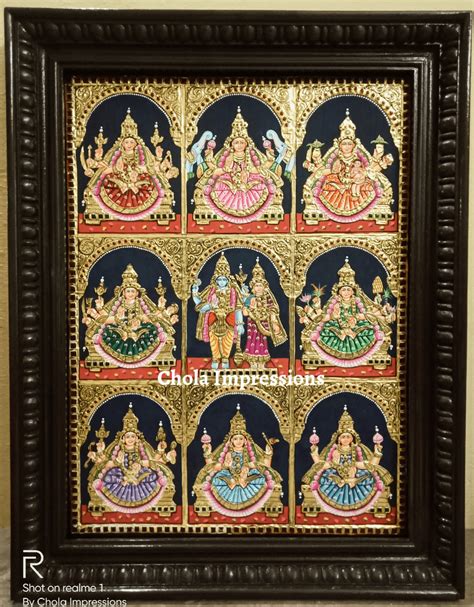 The Best Of Goddess Lakshmi Authentic Tanjore Paintings Chola