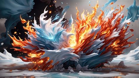 Premium Ai Image Fire And Ice Ballet A Mesmerizing Clash Of Elements