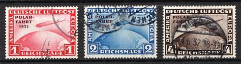 1931 Weimar Republic Germany Airmail Mi 456 458 Full Set