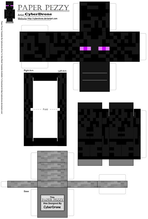 Enderman Minecraft Paper Craft Model Free Printable Papercraft Templates