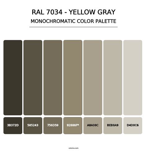 RAL 7034 Yellow Gray Color Palettes Colorxs