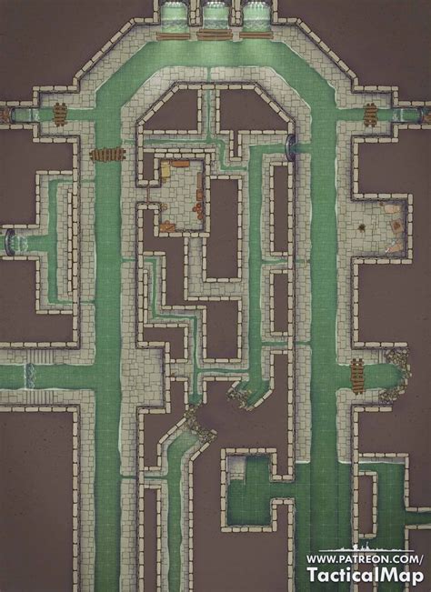 Sewage Battlemap 32x44 City Sewage System Map For Dnd