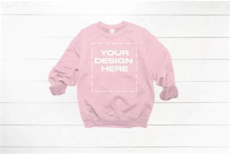 Light Pink Crewneck Mockup Gildan Mock Up Grafik Von Creativsupply