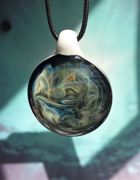 Blown Glass Pendant Necklace Swirling Beauty Glass Bead T For Her