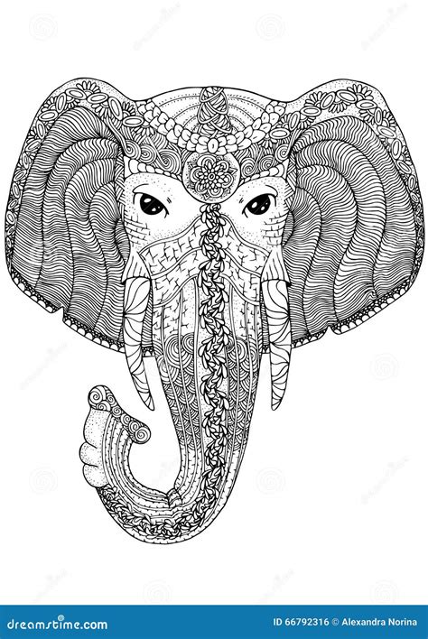 Page De Livre De Coloriage Pour Des Adultes L Phant Illustration De