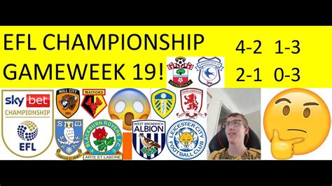 EFL CHAMPIONSHIP GAMEWEEK 19 PREDICTIONS YouTube