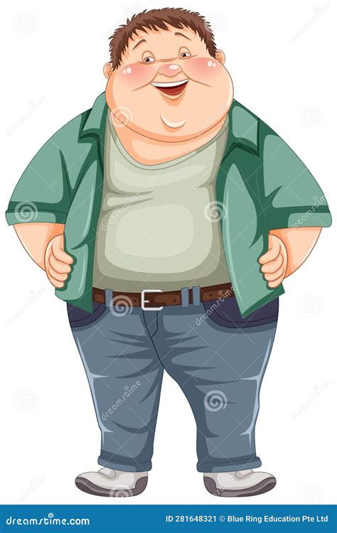 Fat Male Cartoon Character Stock Vector Illustration Of Happy 281648321