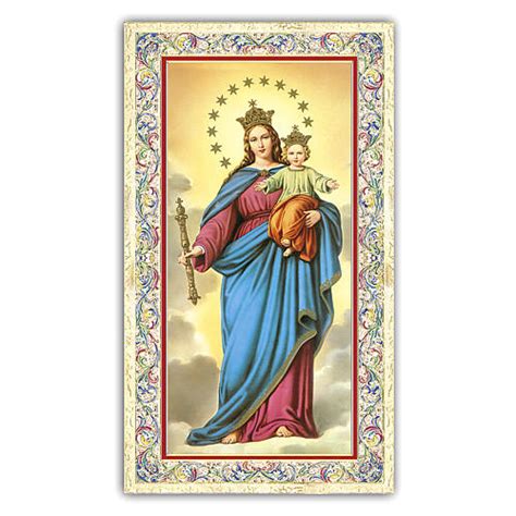 Holy Card Mary Help Of Christians Prayer ITA 10x5 Cm Online Sales