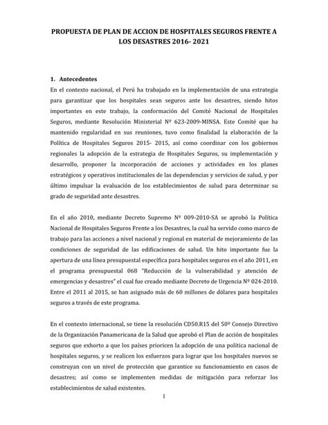 Pdf Propuesta De Plan De Accion De Hospitales Pdf Fileimportantes