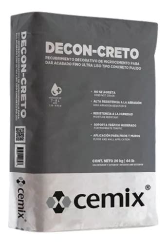 Recubrimiento Decon creto Cemix Bto 20 Kg Envío gratis