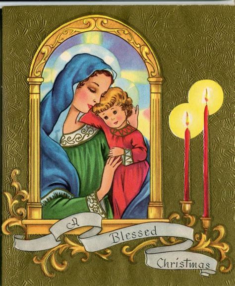 Unused Vintage Pollyanna Card Mary With Baby Jesus Vintage Christmas