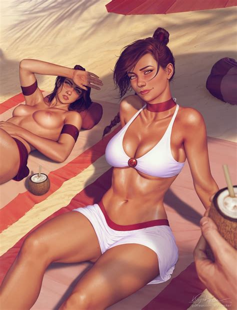 Rule 34 2girls Avatar The Last Airbender Beach Krysdecker Medium Breasts Multiple Girls Pinup