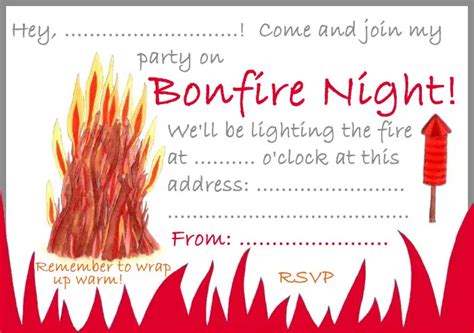 6 Sizzling Bonfire Party Invitations - Kitty Baby Love