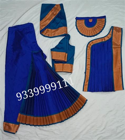 Ink Blue Readymade Bharatanatyam Costume Madisar Shop