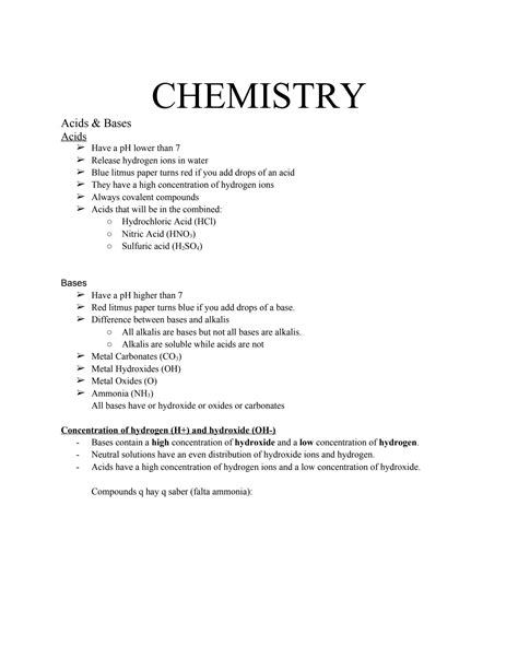 Solution Chemistry Acids Bases Salts Stochiometry Balancing Equations