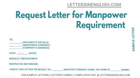 Request Letter For Manpower Requirement Sample Letter To Agency For