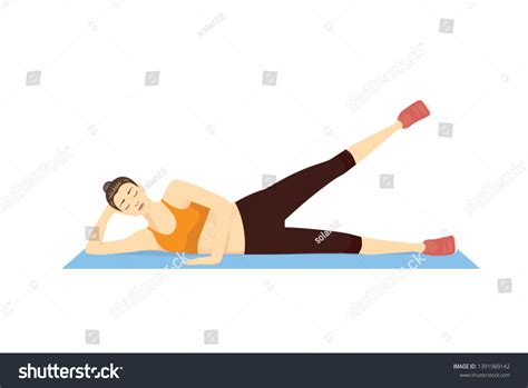 Woman Doing Side Leg Raise Exercise Stock Vector Royalty Free 1391989142 Shutterstock