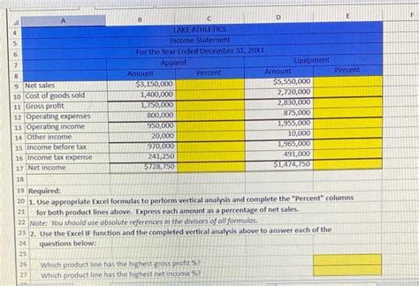 Solved Excel SIM Perform Vertical Analysis 1 Use Vertical Chegg