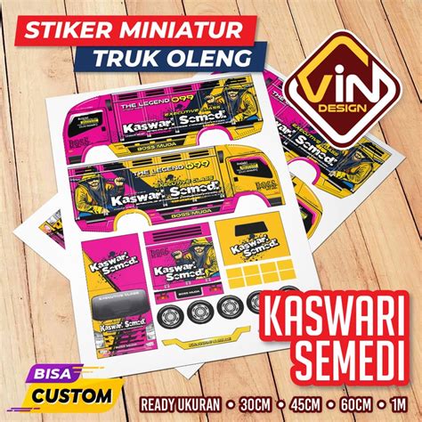 Jual STIKER MINIATUR TRUK KASWARI SEMEDI POLA STICKER MINIATUR