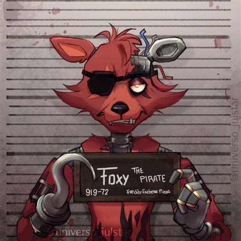 A Red Fox Is Holding A Sign That Says The Foxy Pirate On It S Chest