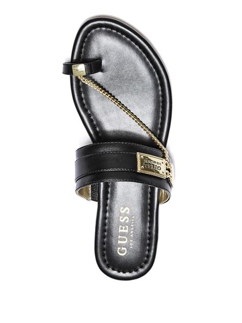 Guess Factory Womens Landen Chain Toe Strap Flip Flop Sandals Ebay