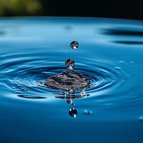 Premium AI Image Water Droplet Splashes Into The Water Creating