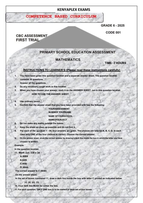 Grade 6 Mathematics Term 1 Opener Exam 2025 3535