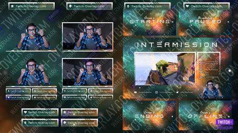 Animated Nebula Galaxy Stream Bundle 1 Twitch Overlay