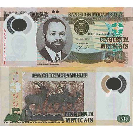 Billete De Banco Colecci N Mozambique Pk N Meticais La