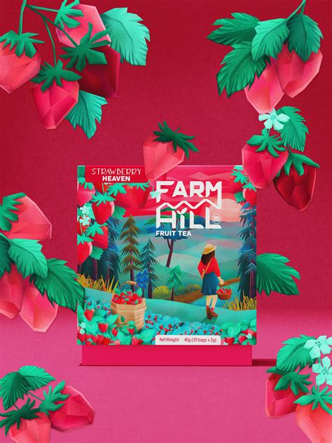 FARM HILL - Fruit Tea Illustrated Packaging Design on Behance