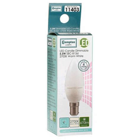 Crompton Crompton Dimmable 5 5w Led Candle Thermal Light Bulb Warm