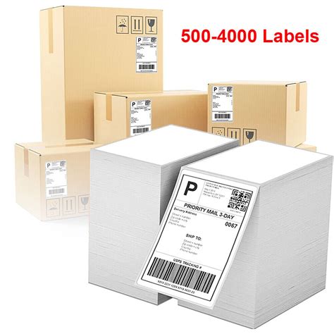 500 4000 4x6 Fanfold Direct Thermal Shipping Labels For Zebra And Rollo Printer Ebay