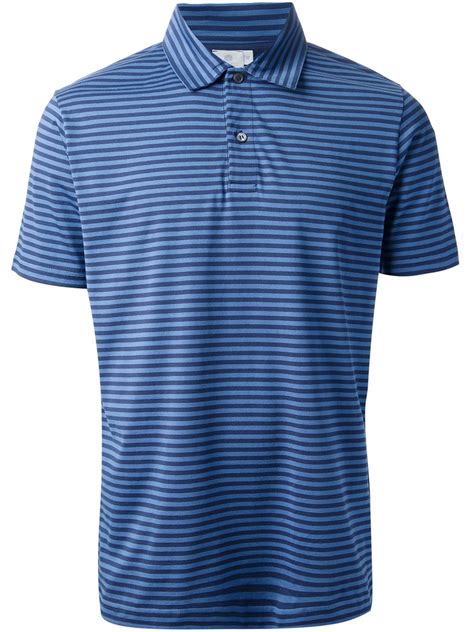 Lyst Sunspel Striped Polo Shirt In Blue For Men