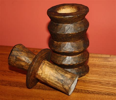 Antique Carved Burl Wood Nutmeg Grinder Primitive Wooden Spice Grater