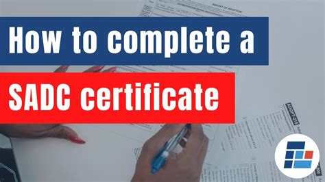 How To Fill In A Sadc Certificate Youtube