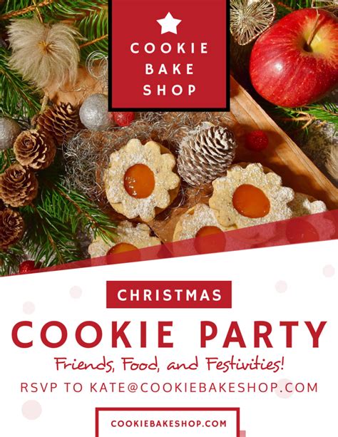 Christmas Cookie Party Flyer Template Mycreativeshop