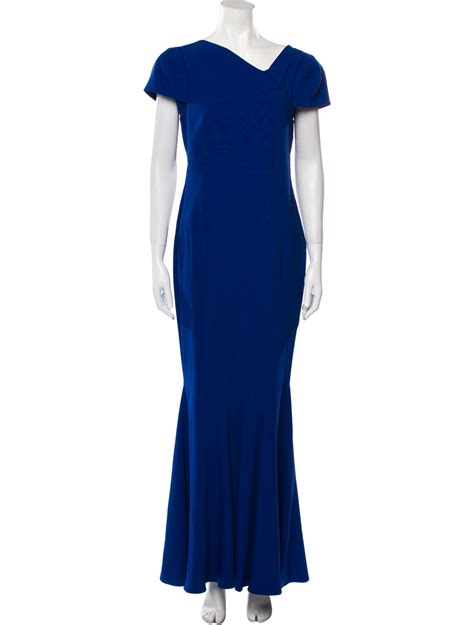 Roland Mouret Off The Shoulder Long Dress Blue Dresses Clothing