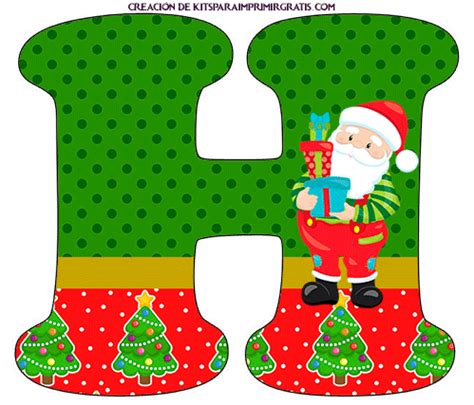 Letra H Abecedario Navidad Kits Para Imprimir Gratis