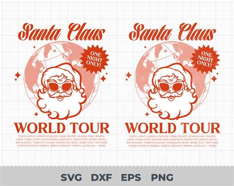 Santa Claus World Tour PNG SVG Santa Claus PNG Svg Christmas Etsy