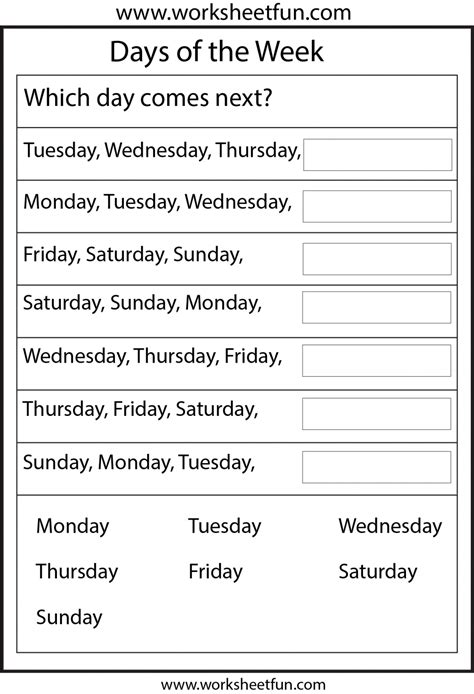 Days Of The Week Tracing Worksheets Alphabetworksheetsfreecom