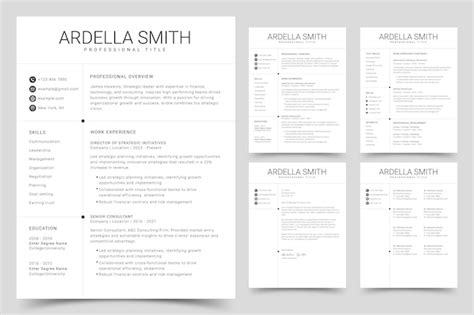 CV En Sollicitatiebrief Minimalistische Cv Cv Template Premium Vector