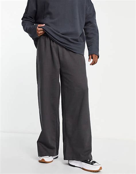 Asos Design Co Ord Heavyweight Oversized Wide Leg Joggers In Washed