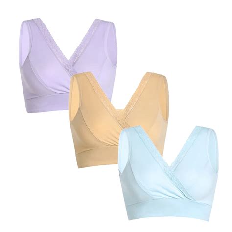 3 Pack Maternity Bra Nursing Bra Lace Breastfeeding Underwear Clothing For Pregnant Women