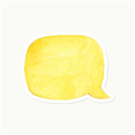 Free Vector Hand Drawn Yellow Speech Bubble Sticker Vector