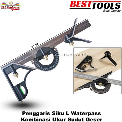 Jual Penggaris Siku L Waterpass Kombinasi Ukur Sudut Geser Multifungsi