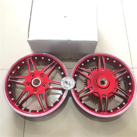 Jual Velg W Model Marus Merah Front Rear Vespa Sprint Primavera