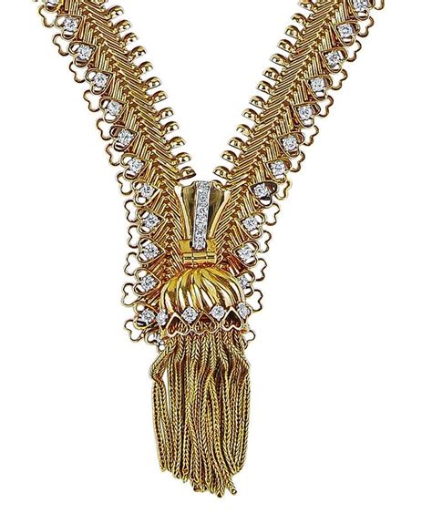 Van Cleef And Arpels Diamond Zip Necklace For Sale At 1stdibs