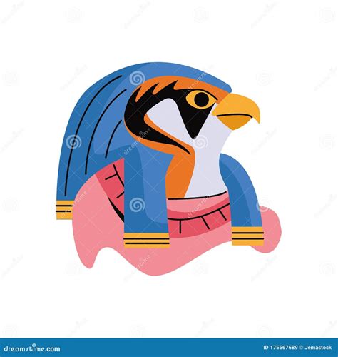 Horus Egyptian God Character Isolated Icon Stock Vector Illustration